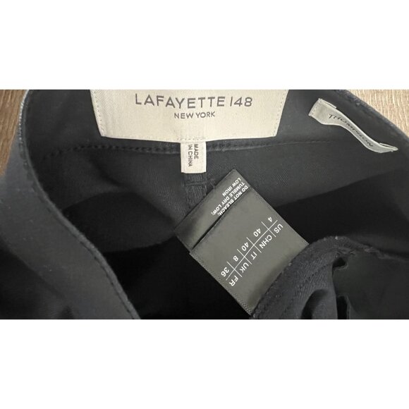 NEW Lafayette 148 New York Thompson Waxed Slim Leg Jeans Pants black Size US 4 - Picture 5 of 8